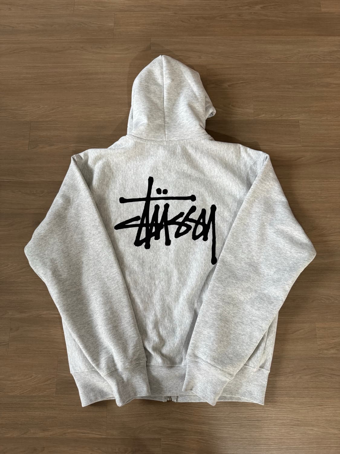 스투시 베이직 스투시 후드 집업 애쉬 헤더 그레이 상품이미지4