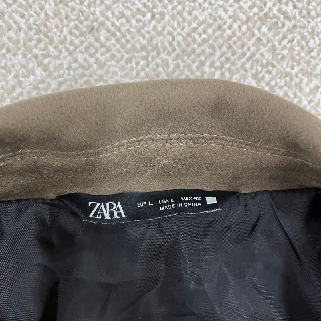 L 자라 라펠 카라넥 스웨이드 자켓 0209M1 상품이미지2