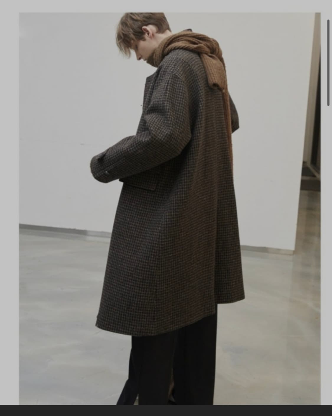 알렌느 3D 체크 울 발마칸 브라운 맥코트 상품이미지4