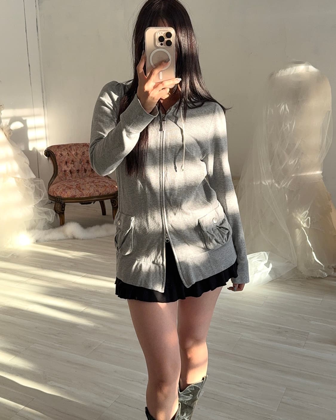 Gray y2k zip-up 상품이미지6