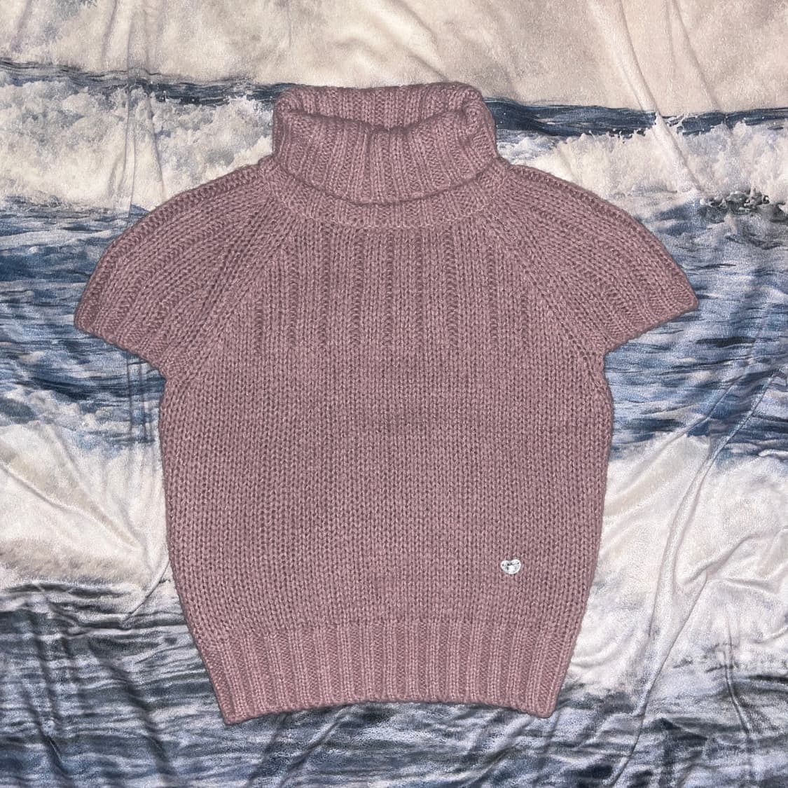 Mauve Pink Half Knit Vest 상품이미지1