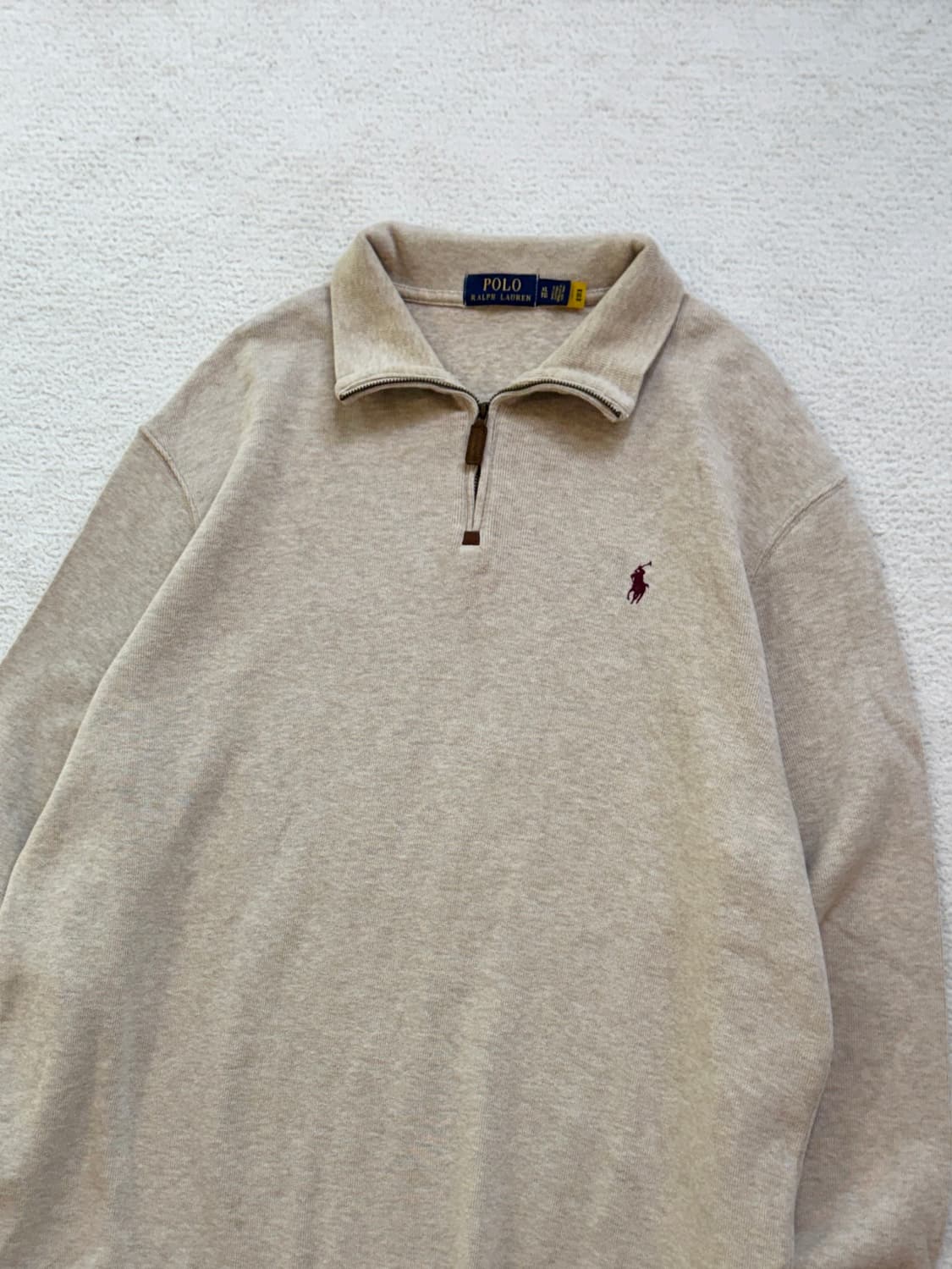 QR 신형 폴로 오트밀 반집업니트 상품이미지1