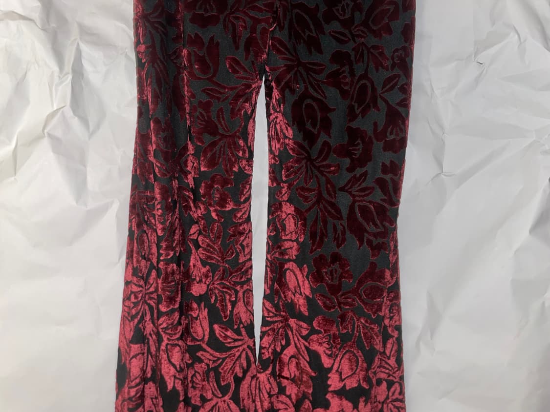 플레어 버건디 벨루어 팬츠 상품이미지5