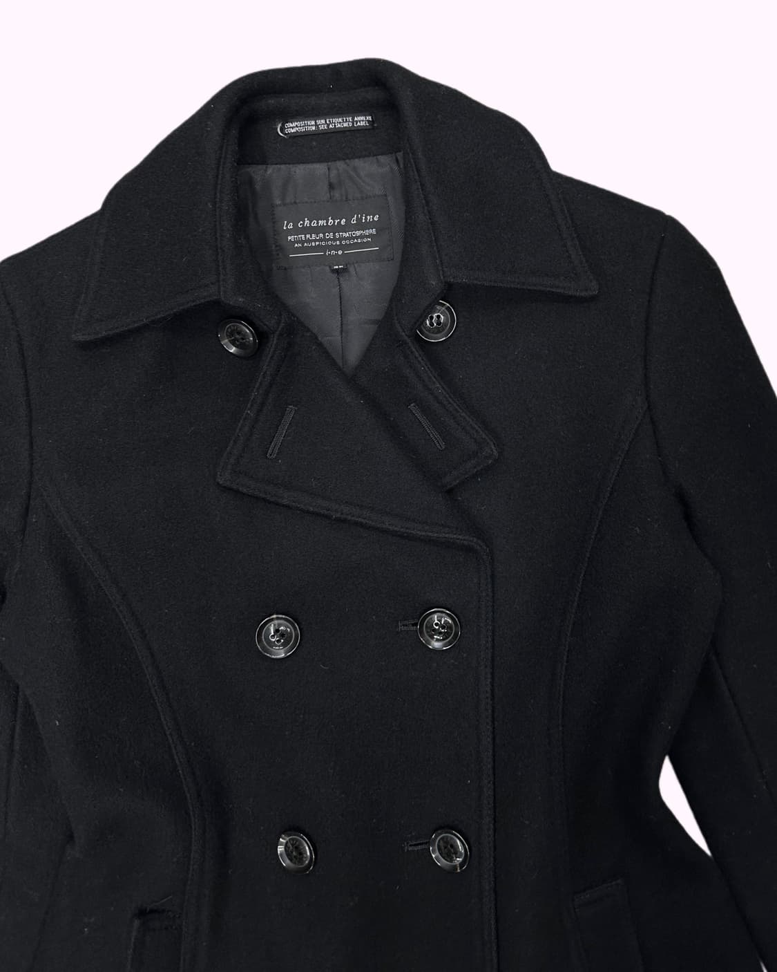 black wool pea coat 상품이미지3