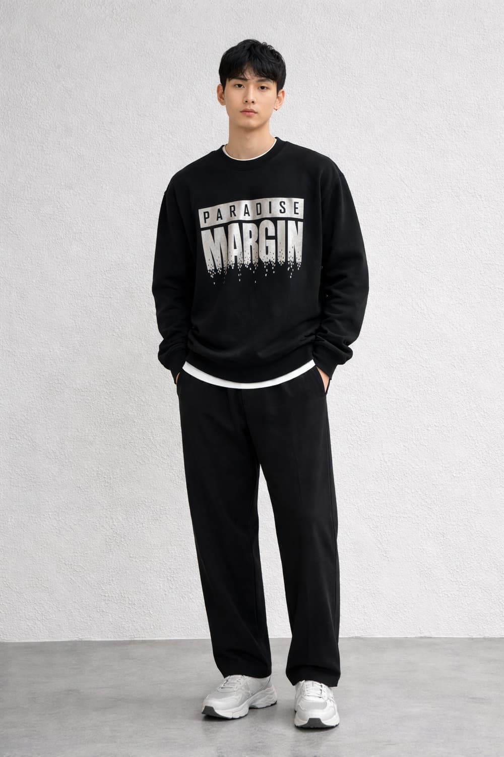 TBJ(티비제이) 'PARADISE MARGIN' 실버 프린팅 맨투맨 상품이미지1