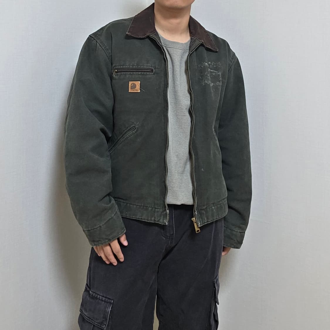 칼하트 디트로이트 모스그린 L 칼하트 j97 mos 라지 칼하트 자켓 상품이미지1