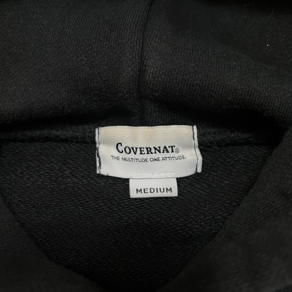 커버낫 남여공용 빅로고 와펜 후드티 [블랙] M/95 상품이미지4