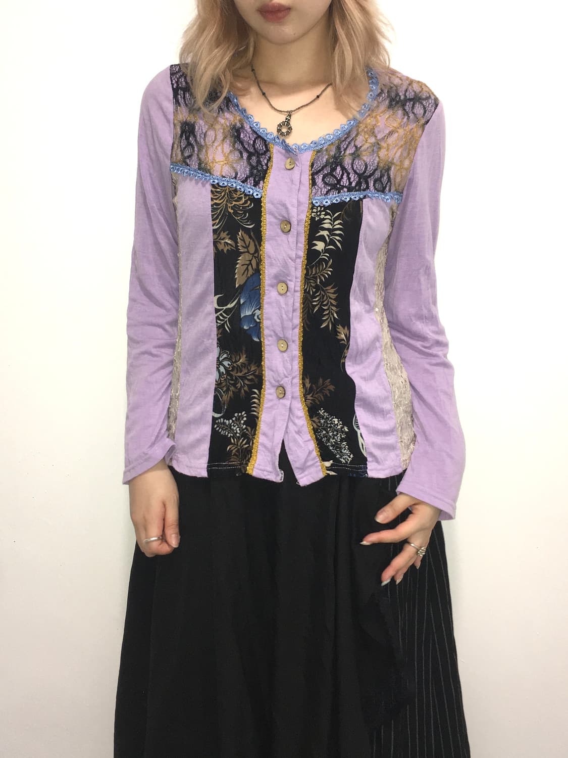 jpn vintage archive patchwork lace cardi 상품이미지3