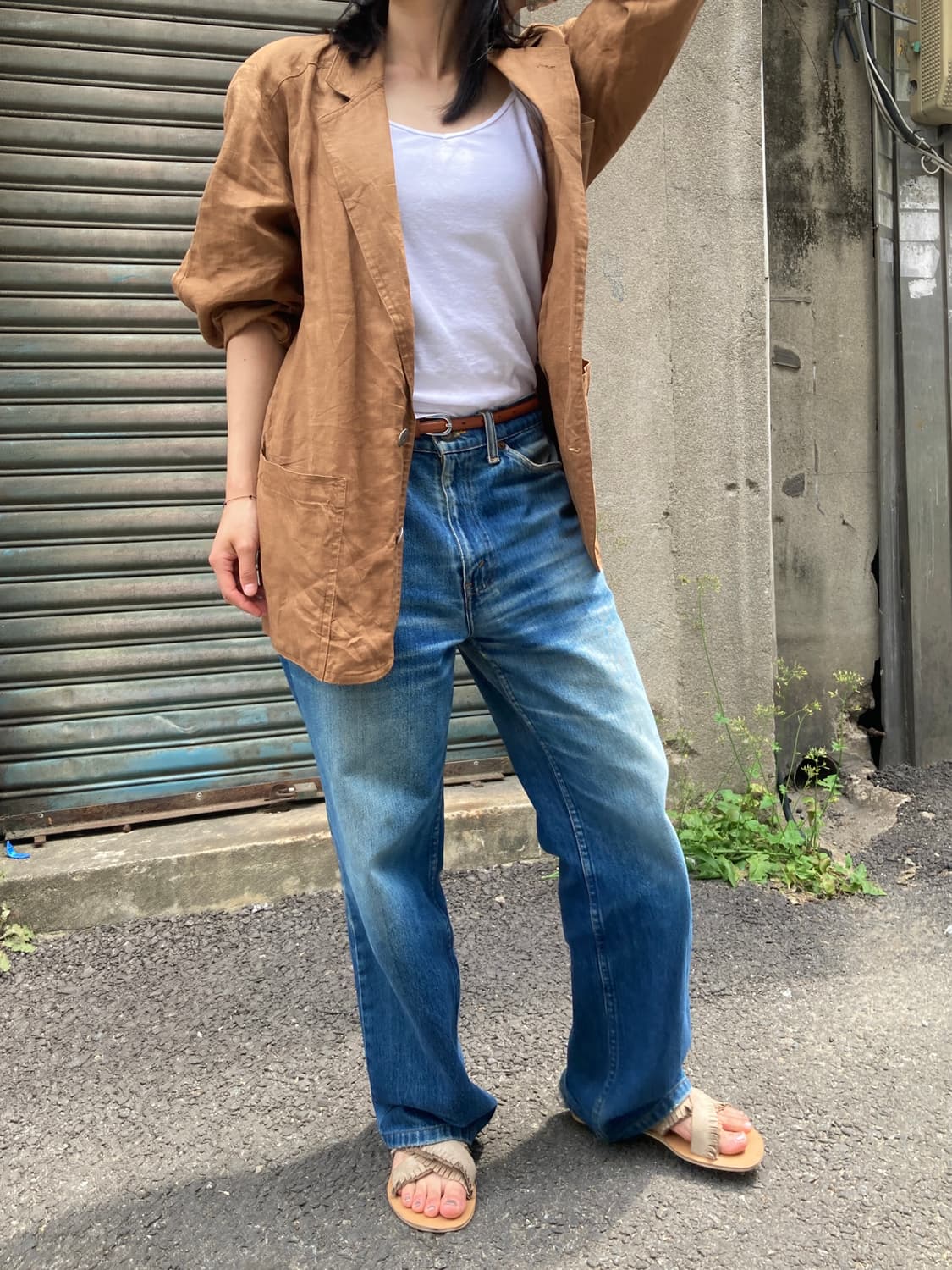 Givenchy Gentleman 린넨 100 카멜 블레이저 상품이미지5