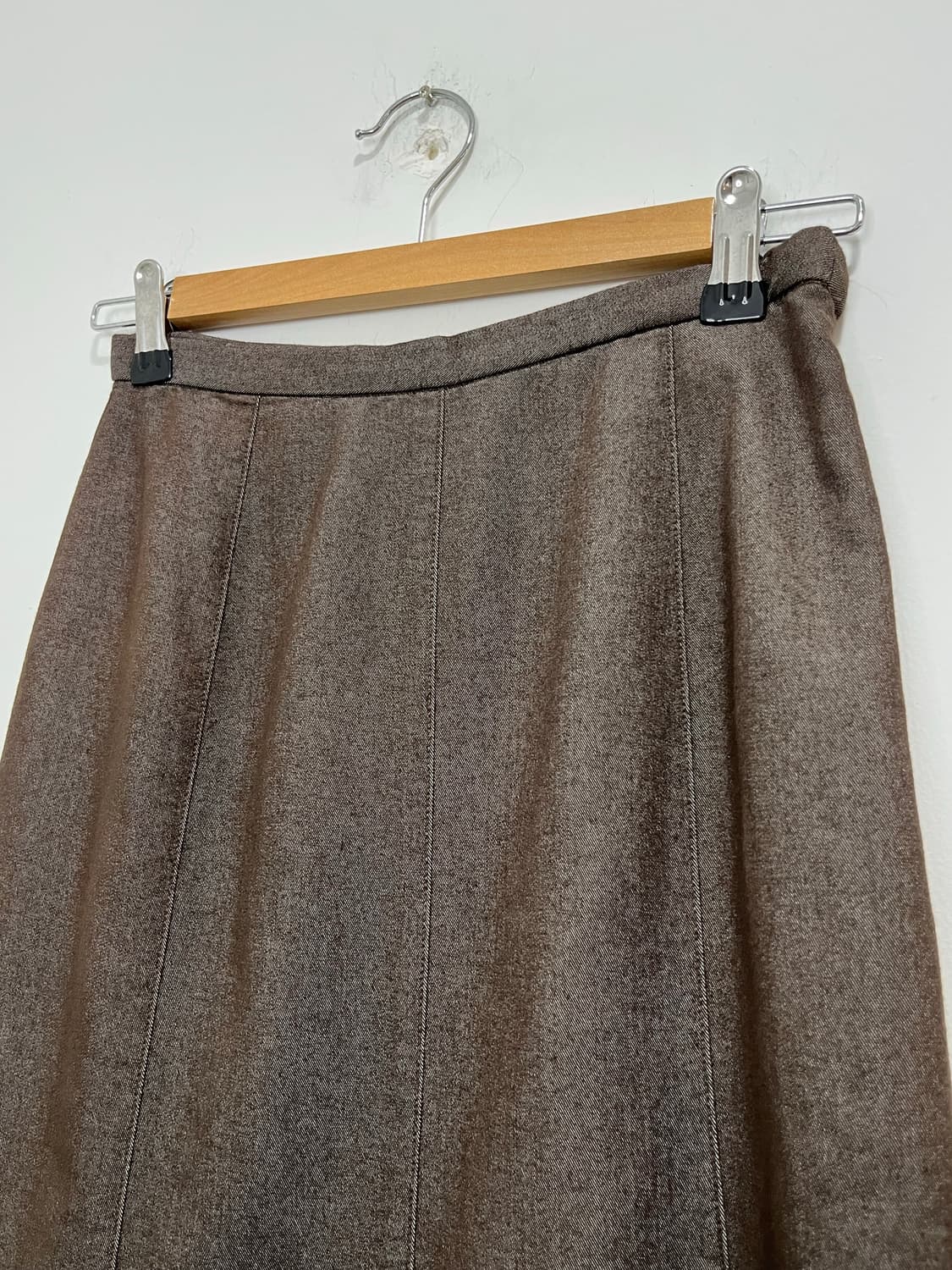 일본 빈티지 모리걸 브라운 플레어 미디 스커트 상품이미지3