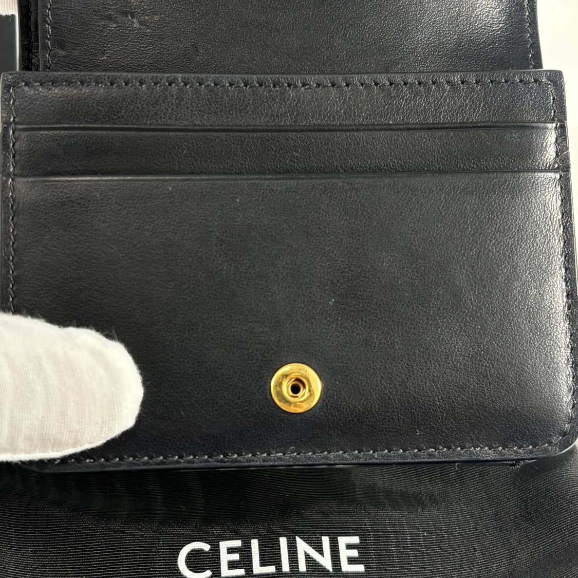 (풀구성,정품)셀린느 트리옹프 컴팩트 반지갑 월렛 블랙 상품이미지8