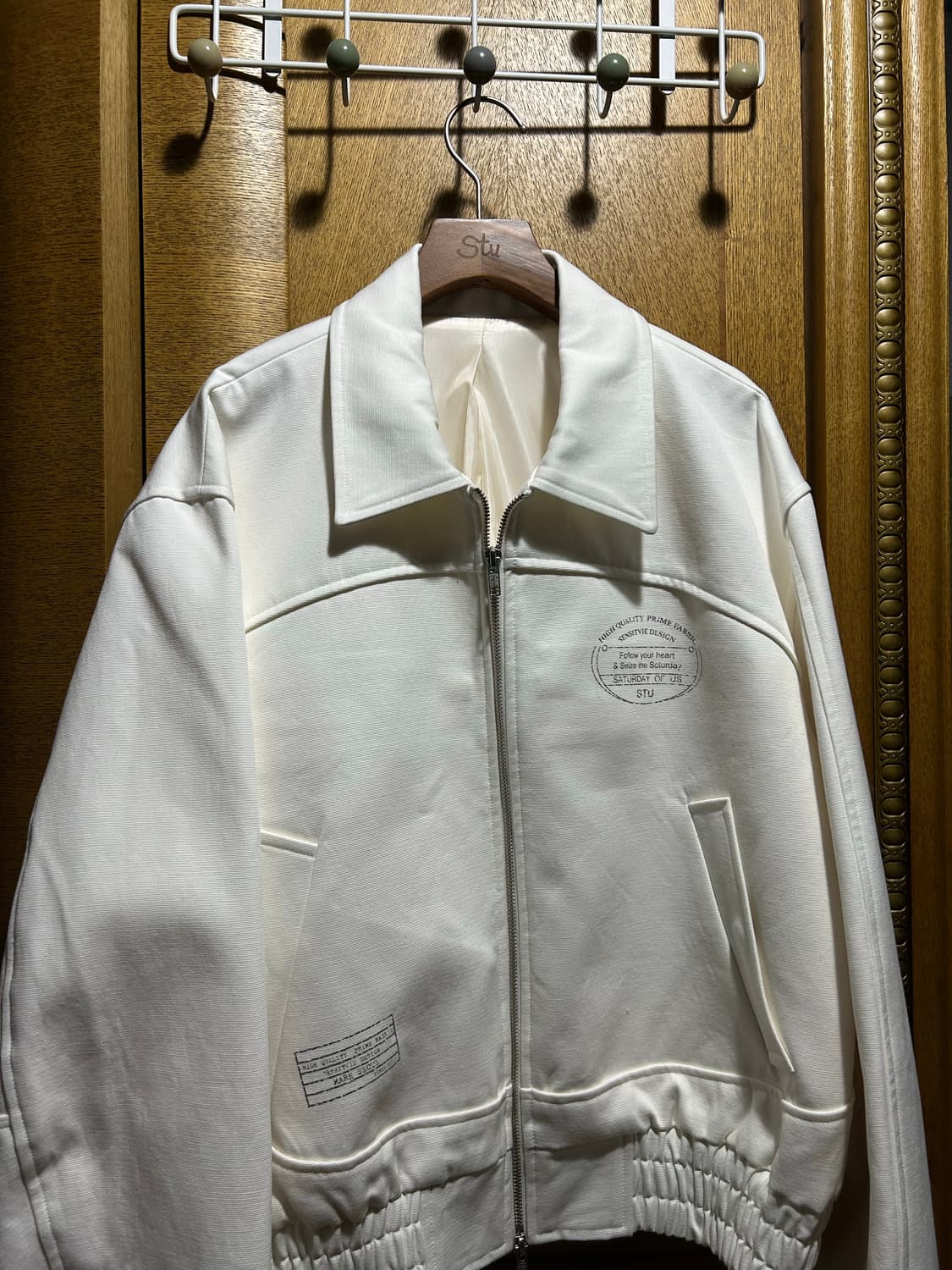 STU 프린팅 패널 자켓 (화이트) 상품이미지4