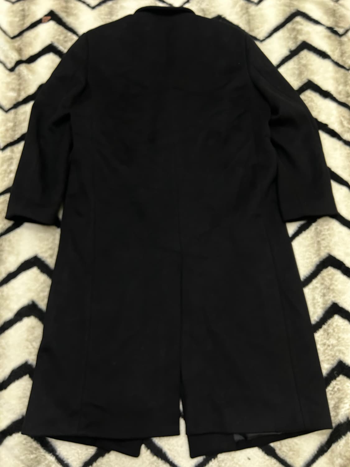 [XL]무신사스탠다드 캐시미어 블렌드 대디 숄더 롱코트/블랙 상품이미지4