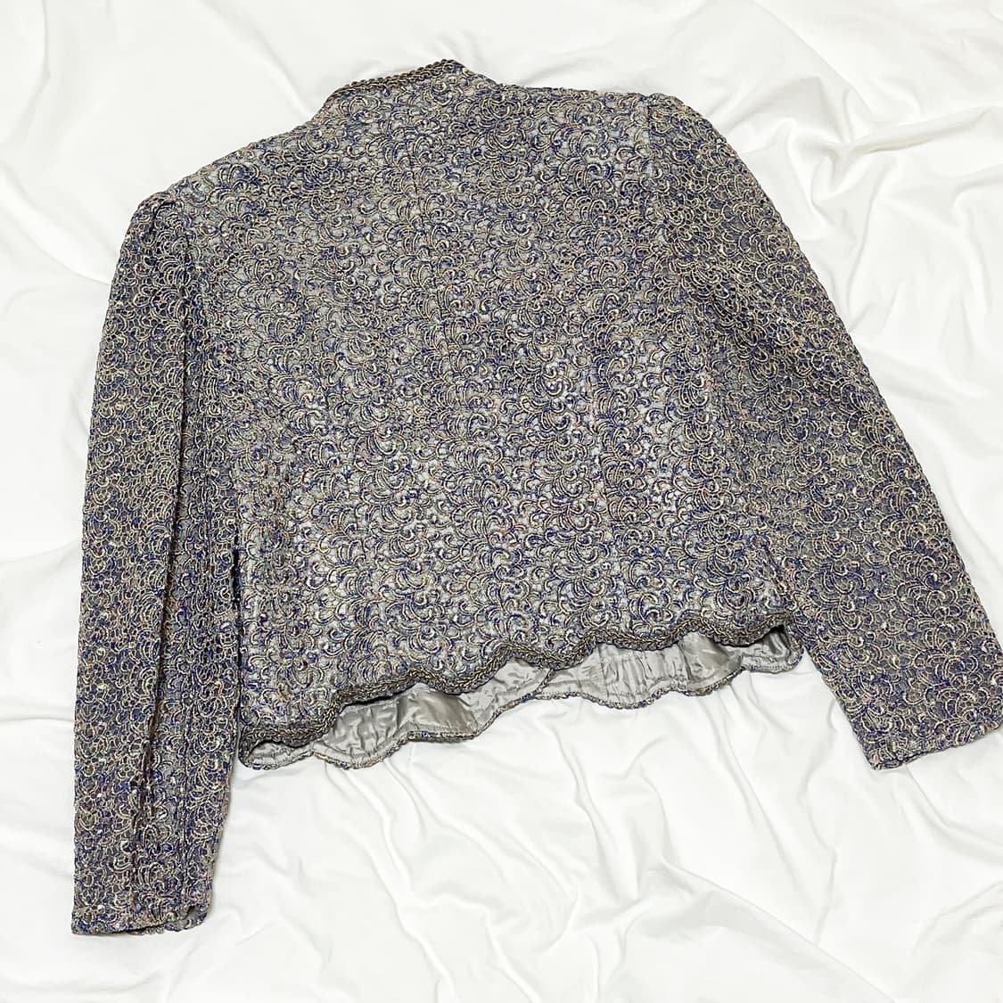 빈티지 ) 파스텔무드 레이스오간자 자켓 상품이미지4