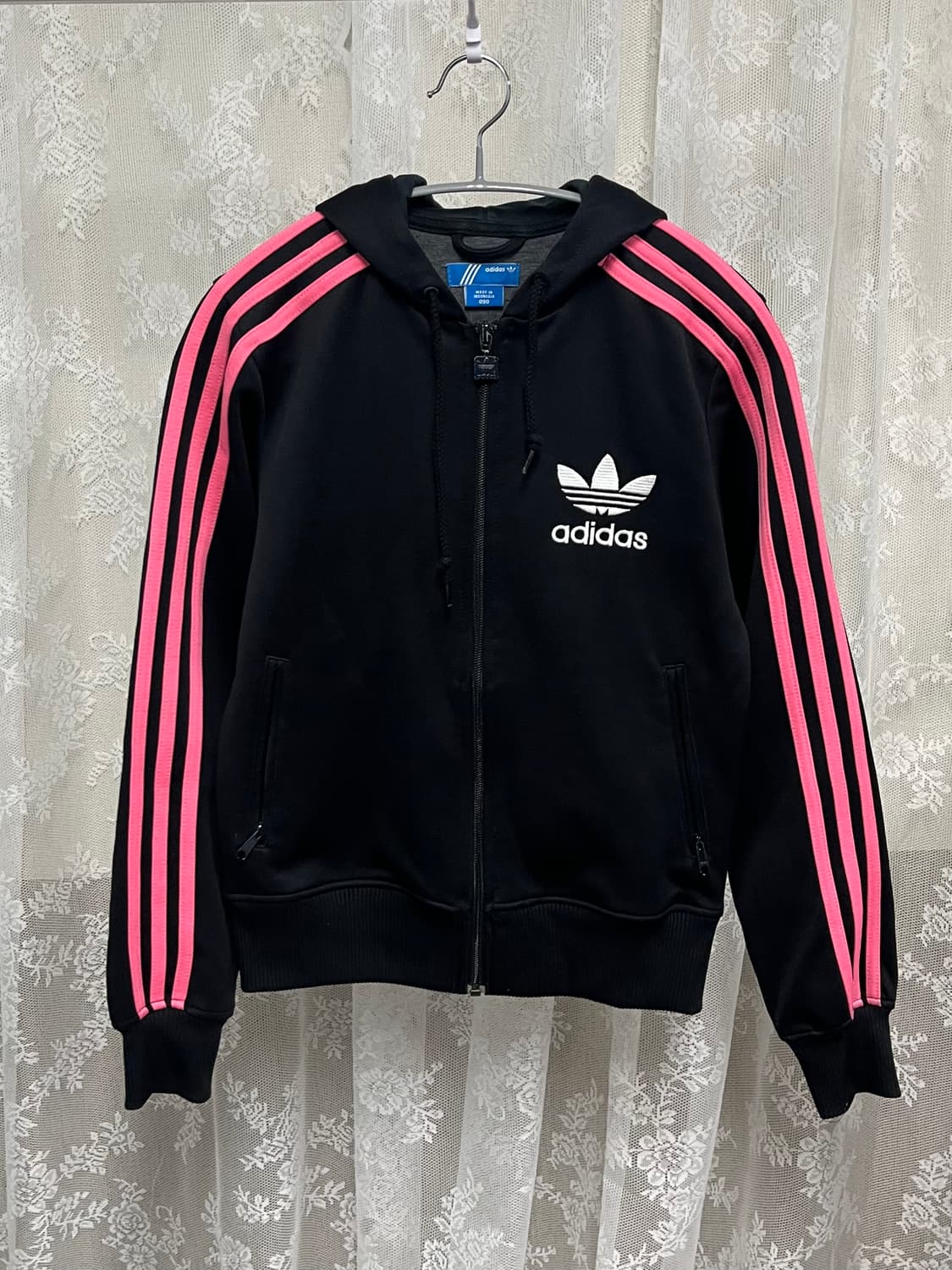 90) 아디다스 빈티지 핑크블랙 져지 레인보우 트랙탑 상품이미지1