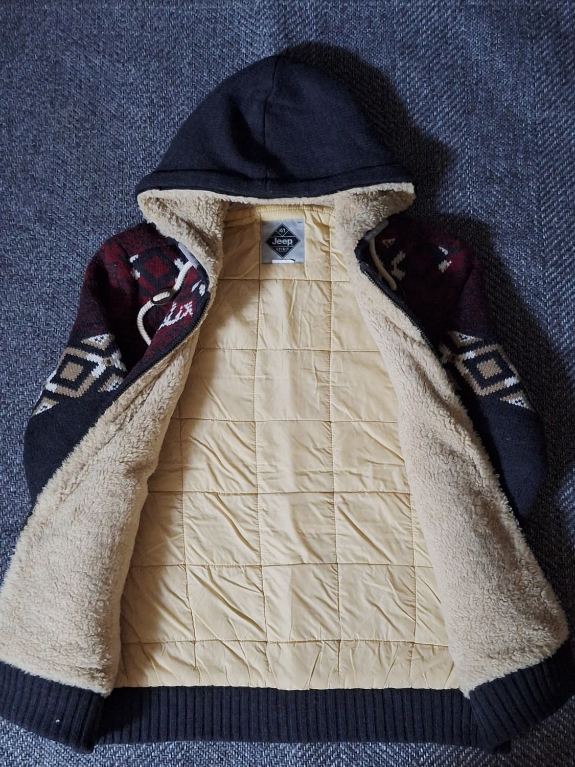 지프 빈티지 울니트 내피 후드집업 상품이미지3