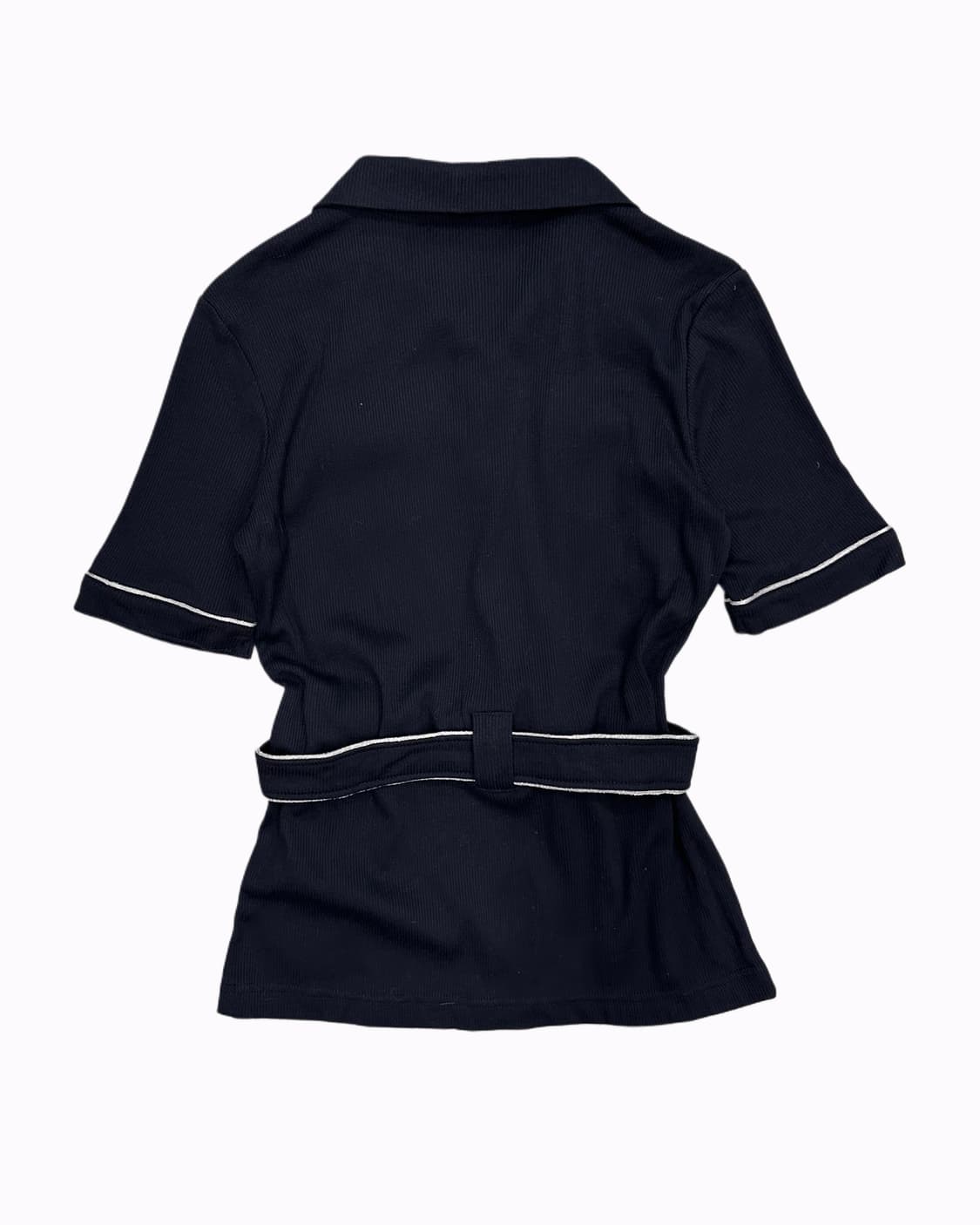 navy belted ribbed t-shirt 상품이미지4