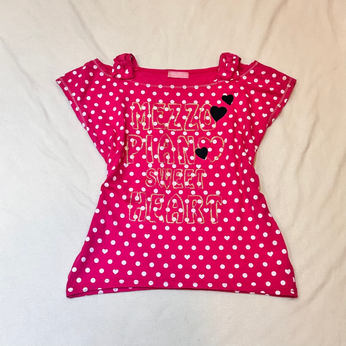 핑크 도트 하트 티셔츠 상품이미지2