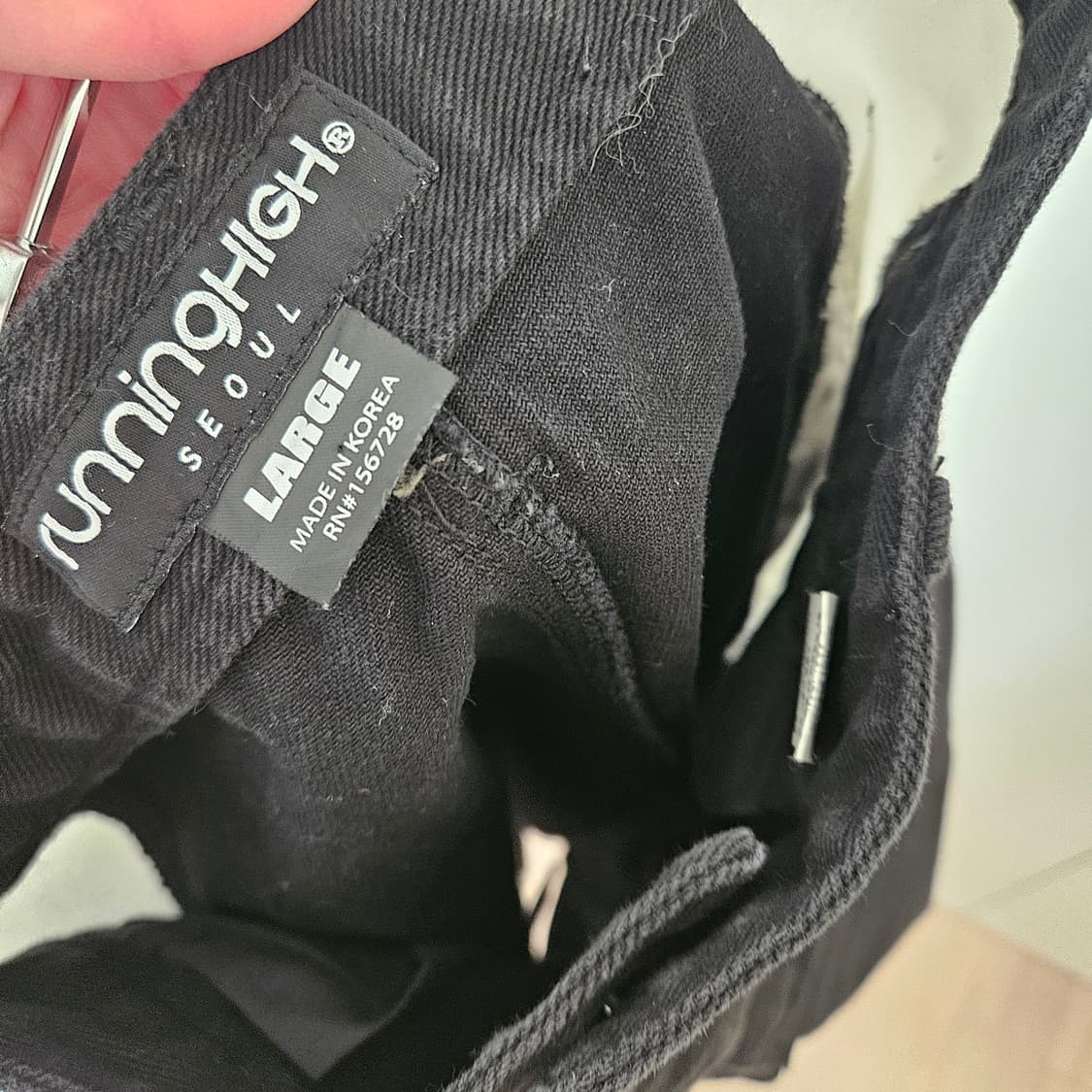 러닝하이 투톤 카고팬츠 검흰 L 상품이미지5