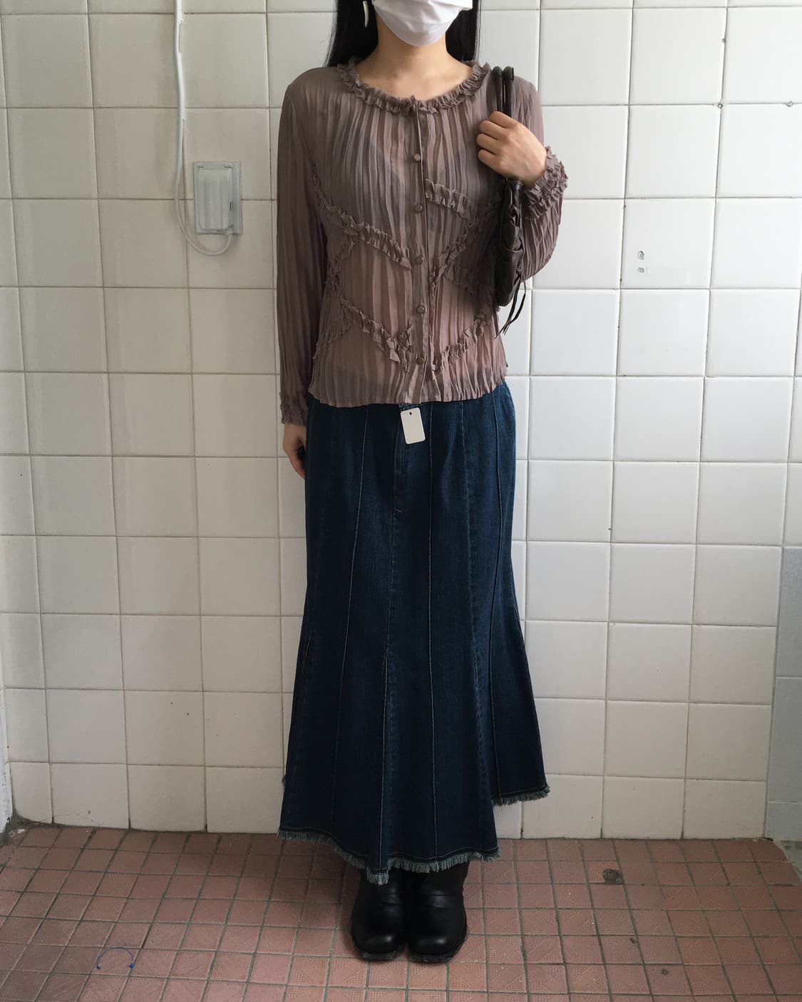 Line detail denim skirt 상품이미지7
