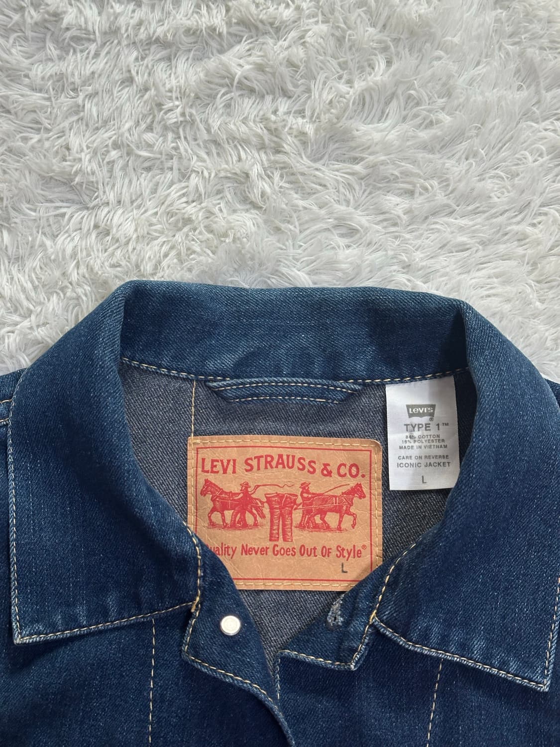 리바이스 TYPE 1 아이코닉 데님 자켓 L 상품이미지3