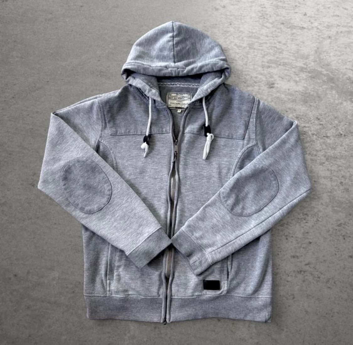 vintage elbow patched grey hoodie 상품이미지1