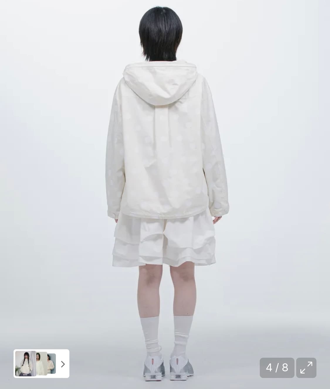 오헤시오 도트 셔츠 후드집업 아이보리 상품이미지3