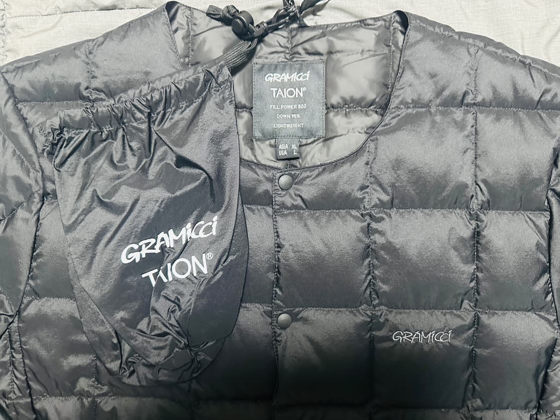 [XL] 타이온 x 그라미치 블랙 다운 경량패딩 800FP - 새상품 상품이미지4