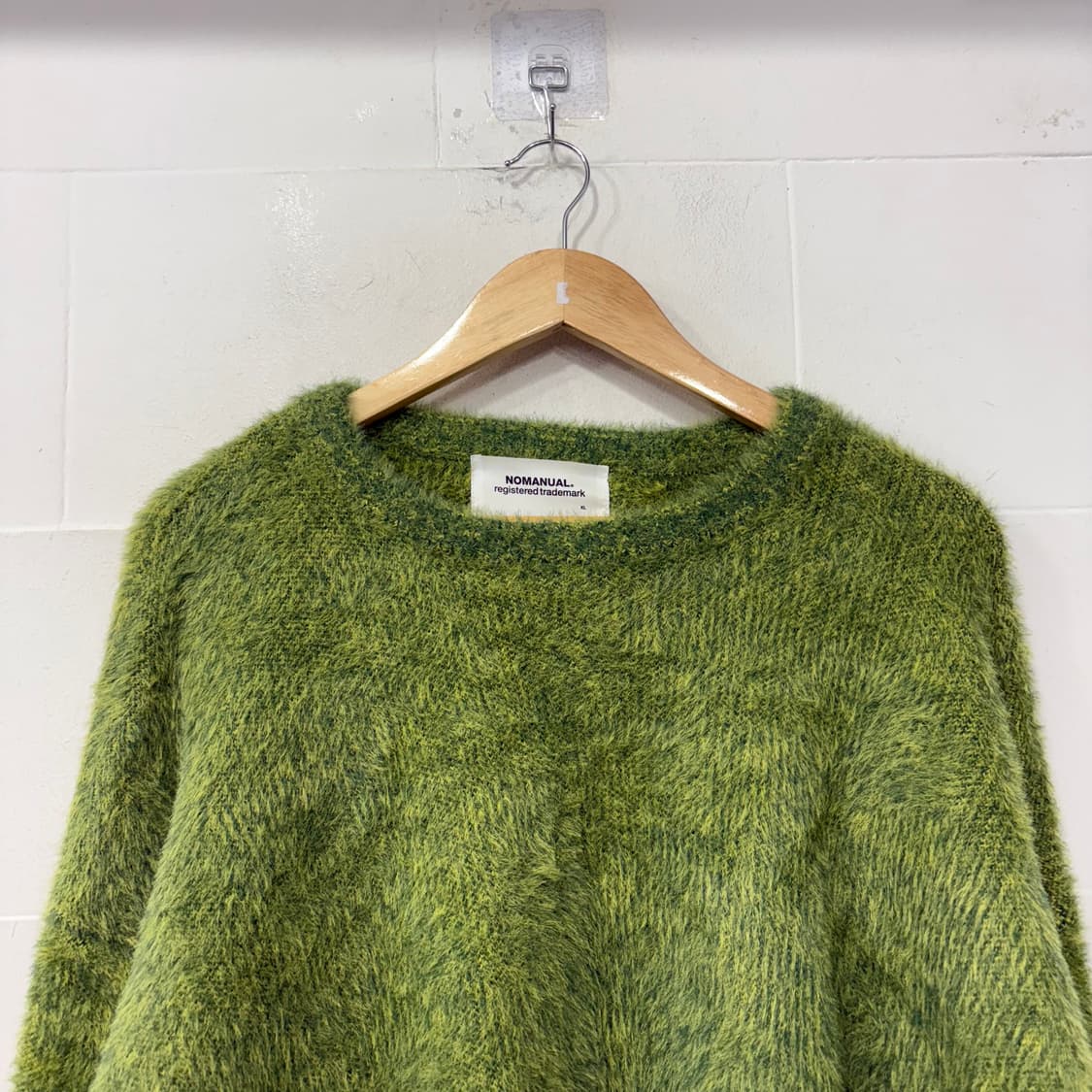 노매뉴얼 헤어리 그린 니트 상품이미지2