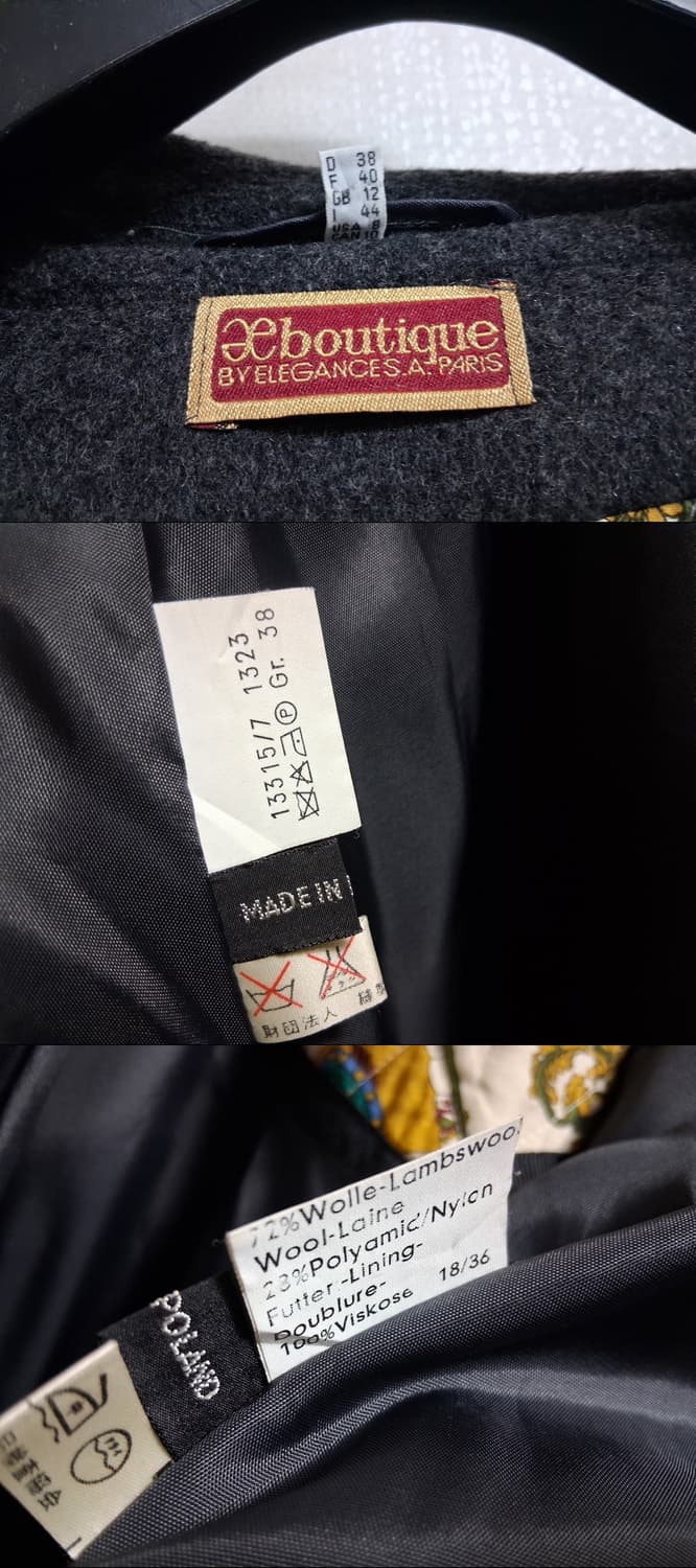 일본빈티지 엘레강스 부띠크 폴랜드산 케이프카라 플레어 코트 77까지 프리 상품이미지10