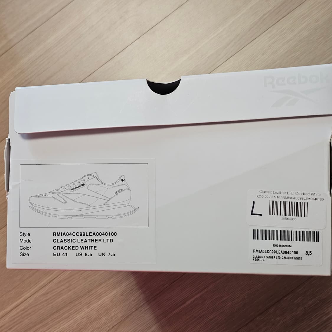 265 새제품) 리복 LTD 클래식 크랙 레더 화이트 남자 신발 운동화 상품이미지7