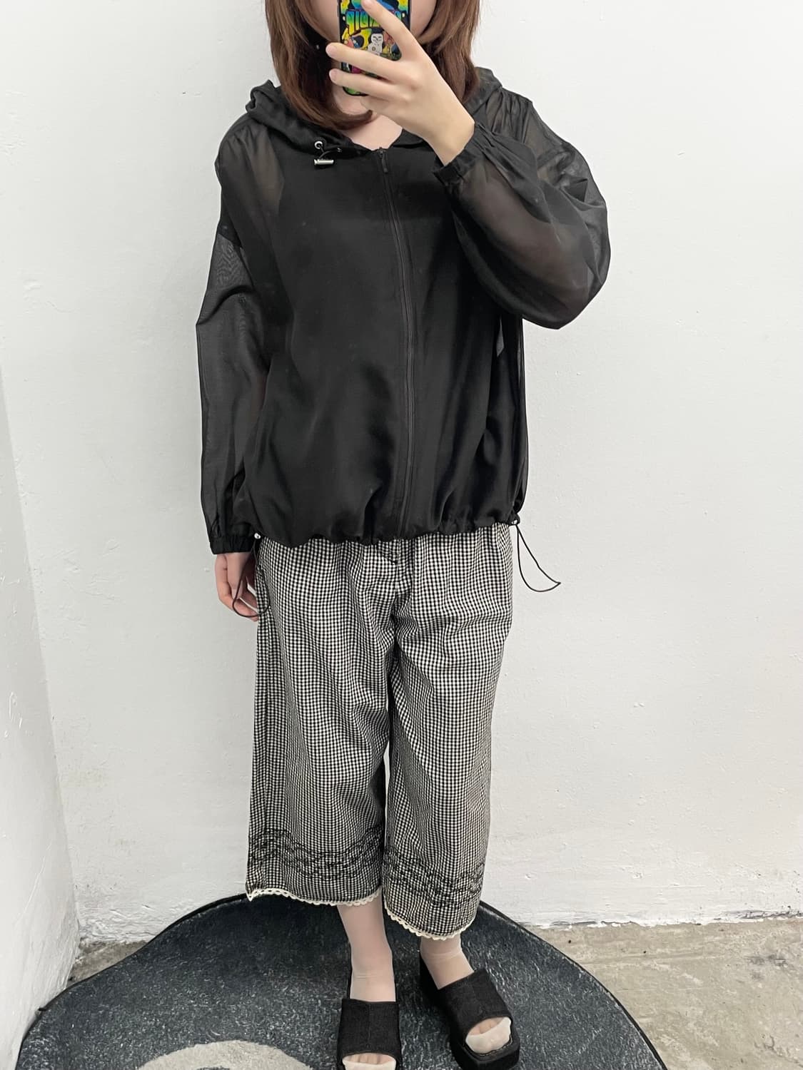 블랙 시어 스트링 자켓  상품이미지5