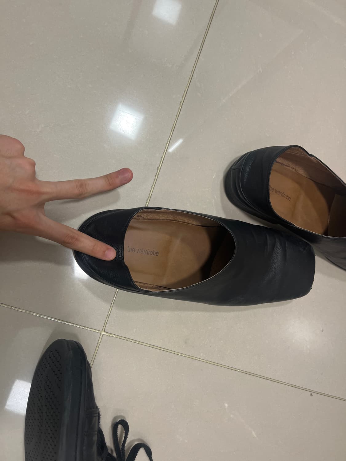 280) 가죽 스퀘어 플랫 슈즈 상품이미지8