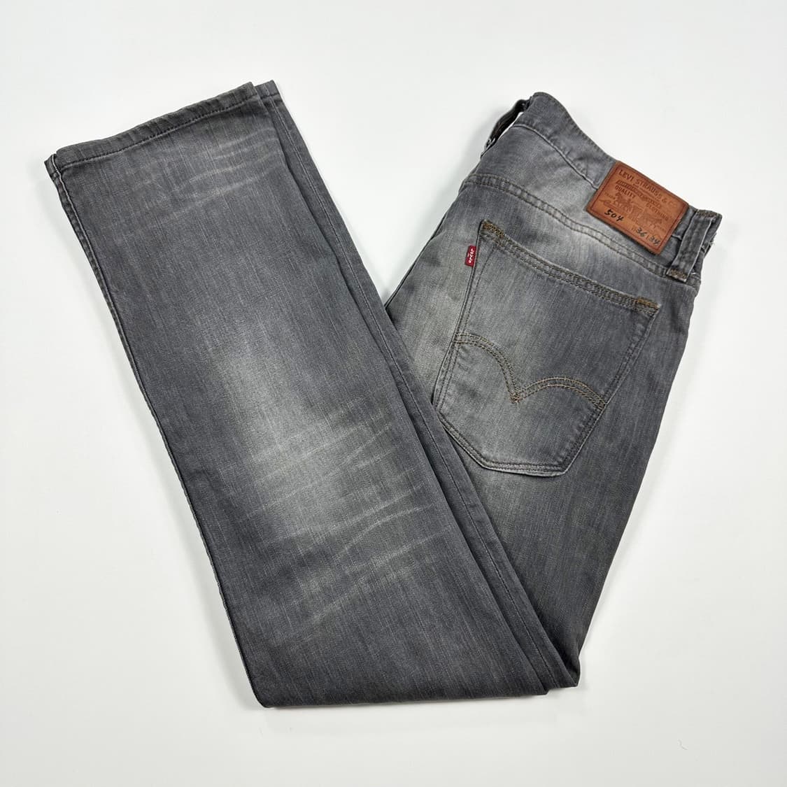 리바이스 504 오리지널 워싱 흑청 데님 팬츠 (36인치) 상품이미지2