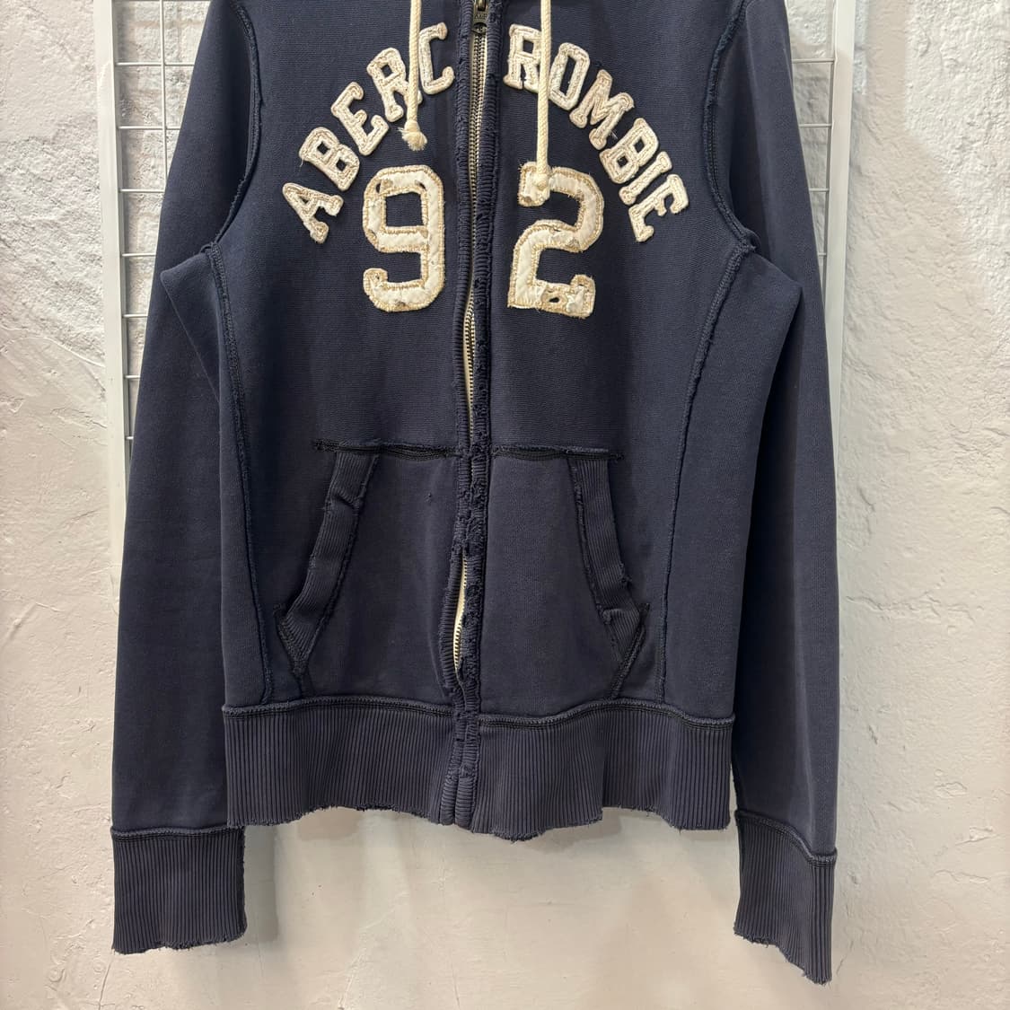 아베크롬비 y2k 빈티지 네이비 후드집업 S 상품이미지5