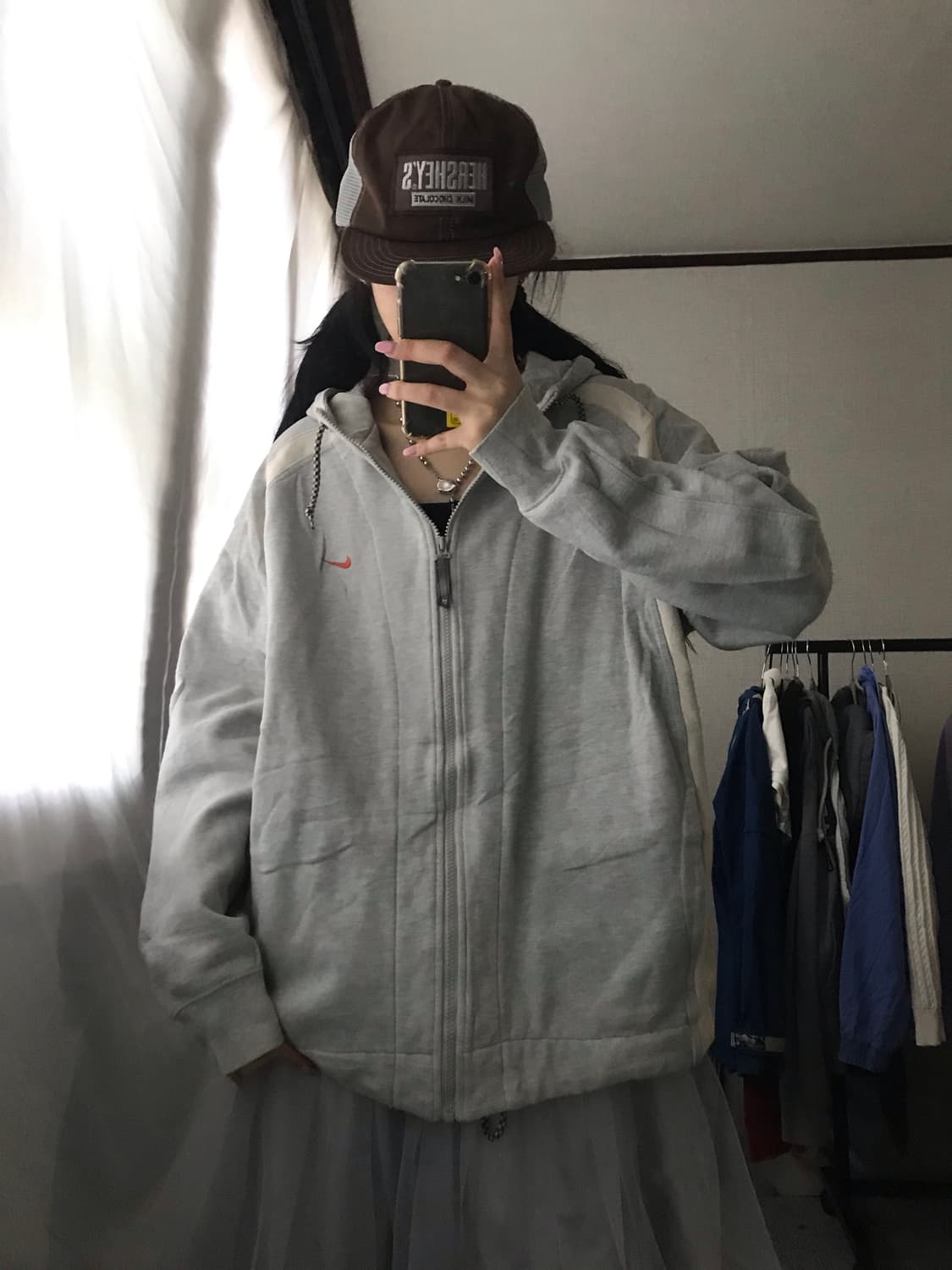 나이키 00s 연그레이 후드집업 상품이미지1