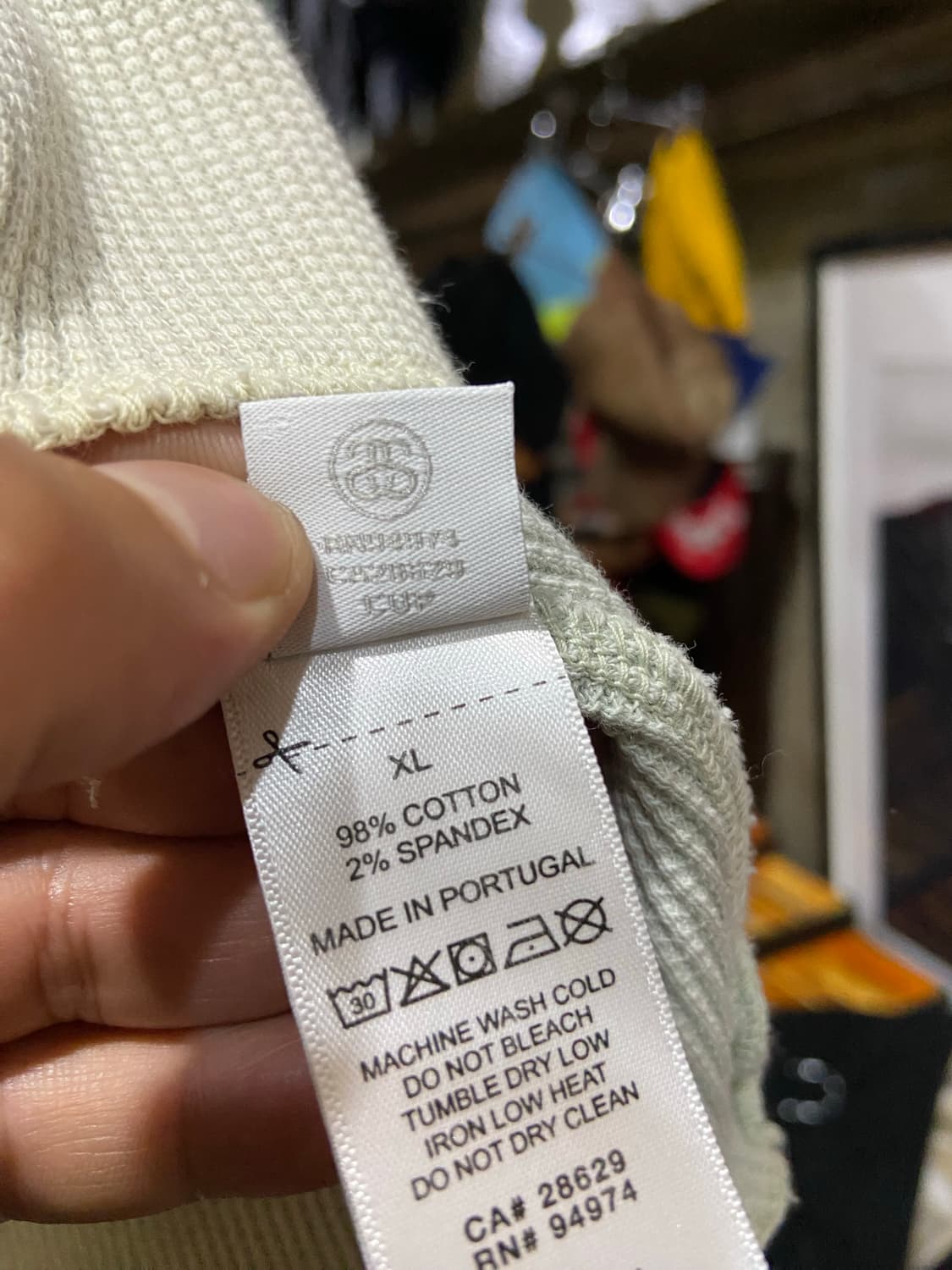 stussy 스투시 래글런 써멀 롱슬리브 크루 본 (와플 니트) 상품이미지7