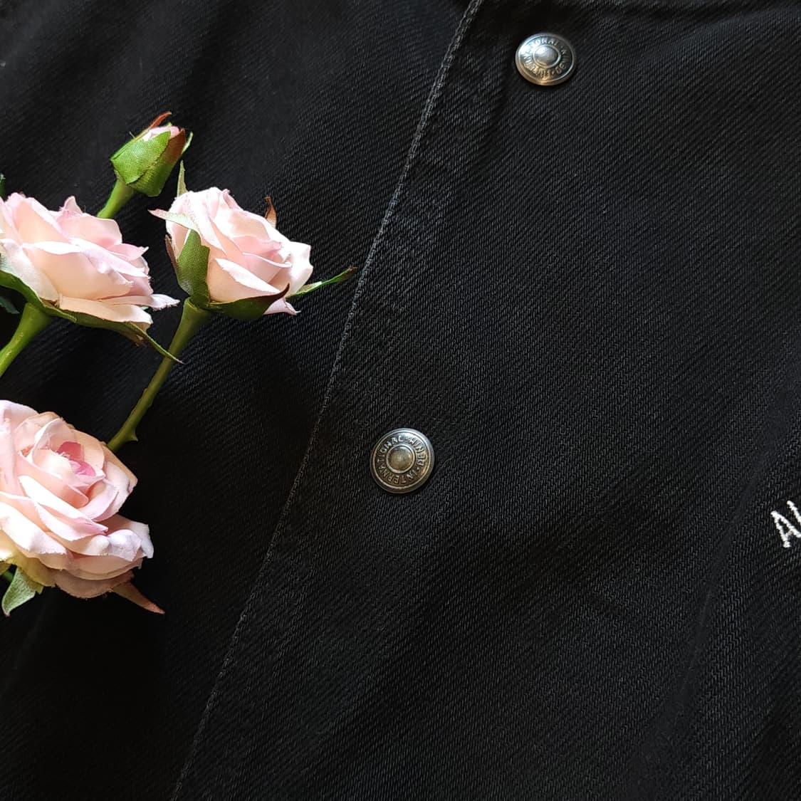 90s 빈티지 데님자켓 블랙 데님 바시티 재킷 빅사이즈 데님 XL 상품이미지5