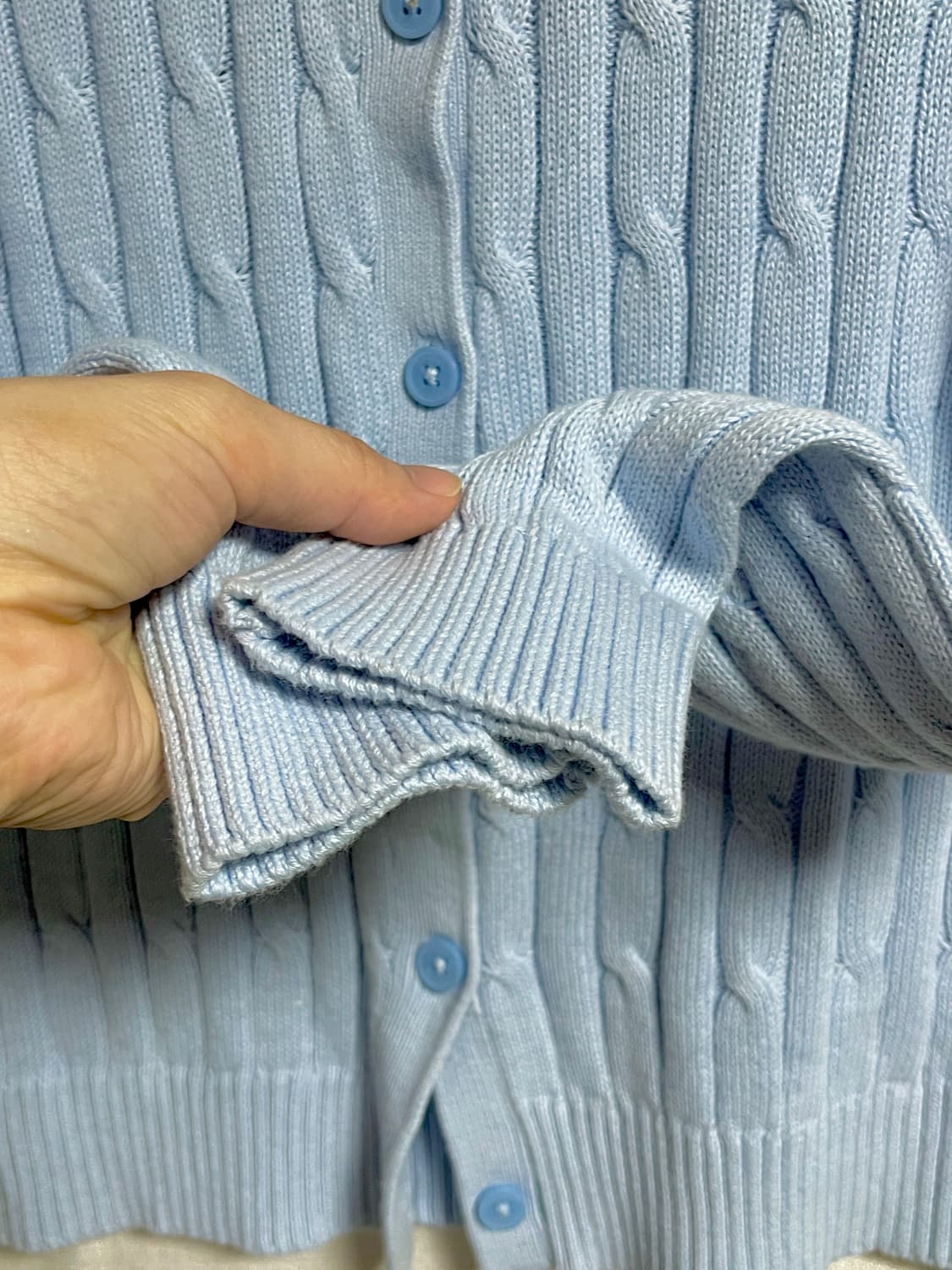 타미힐피거 U넥 니트 꽤배기 가디건 M 상품이미지2