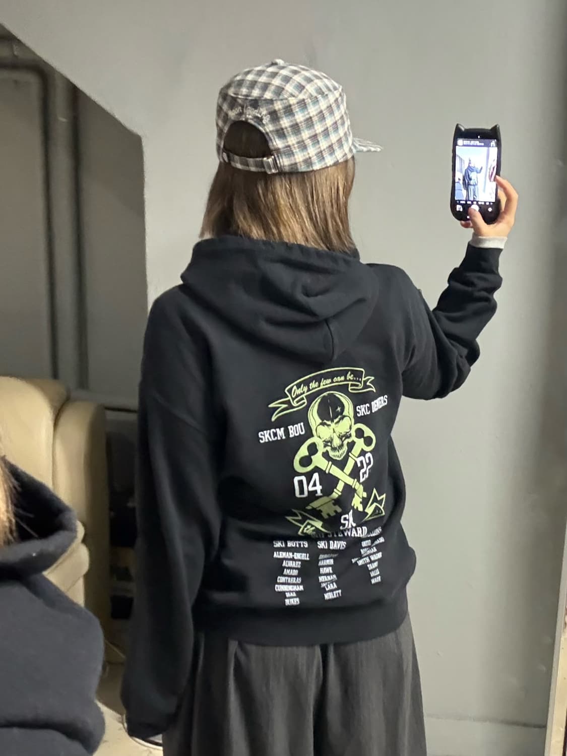 Back skull point printing hoodie 상품이미지1