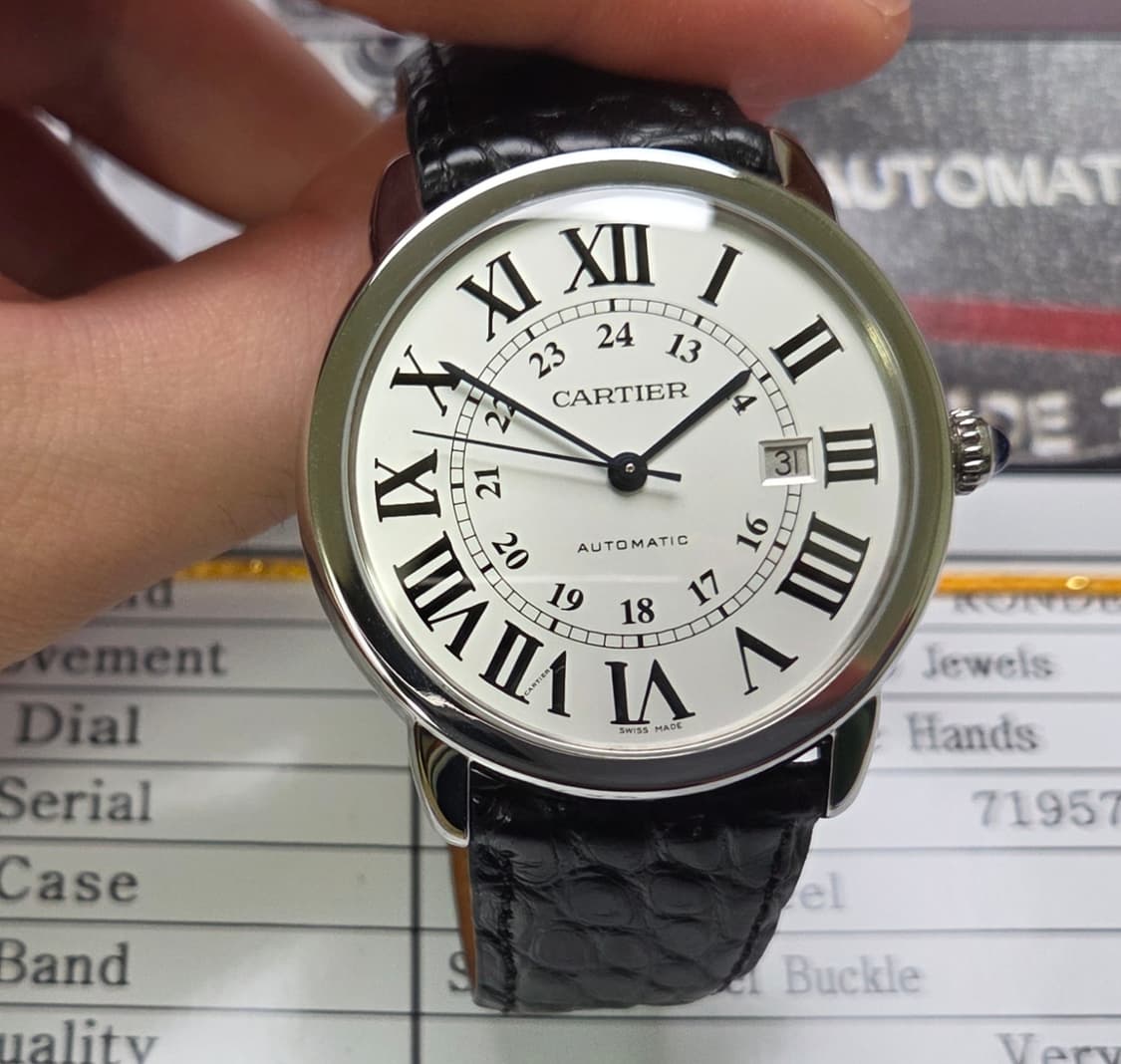 까르띠에 롱드솔로XL 실버로만 42mm 블루핸즈 오토매틱 디버클 ver. 상품이미지1