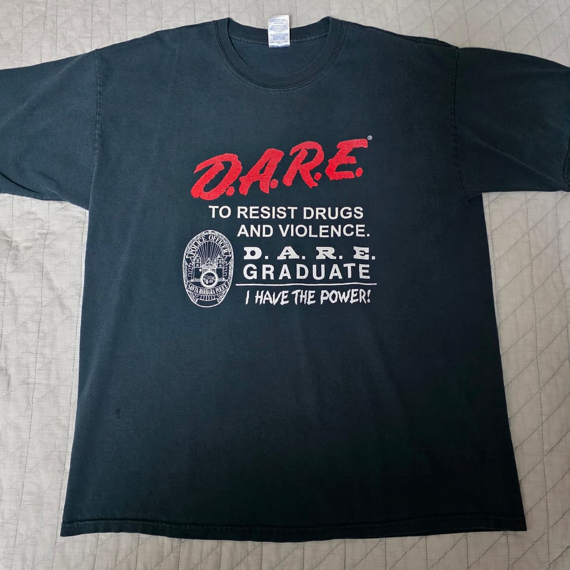 [XL] 00s 빈티지 DARE 티셔츠 블랙 ver. 길단. 블리칭 상품이미지1