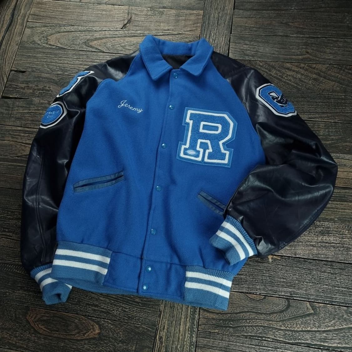 [아메리칸빈티지] 레더 슬리브 빈티지 바시티 자켓 M18507 상품이미지1