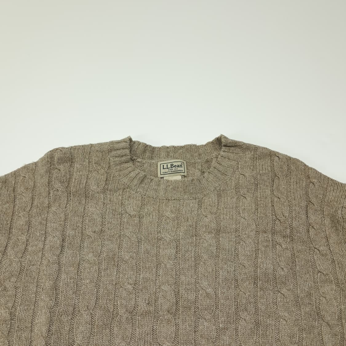 CL354 XL 엘엘빈 90s 울 케이블 오트밀베이지 니트 스웨터 상품이미지2