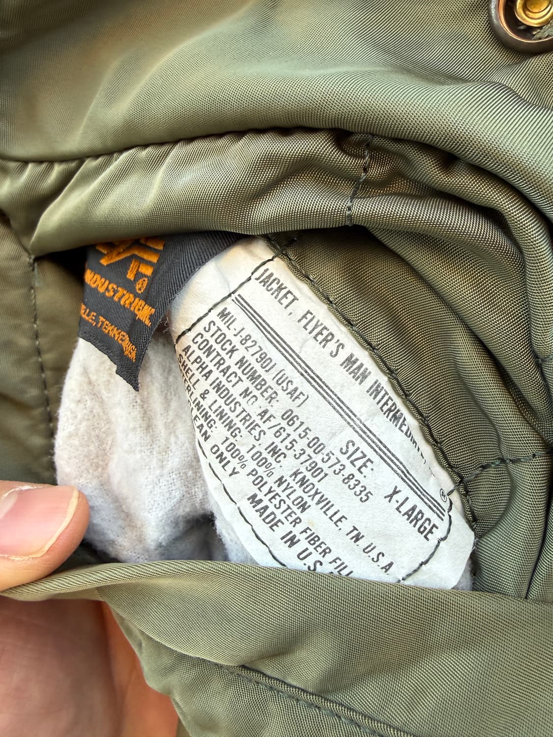 90s 알파인더스트리 ma-1 항공자켓 XL 상품이미지6