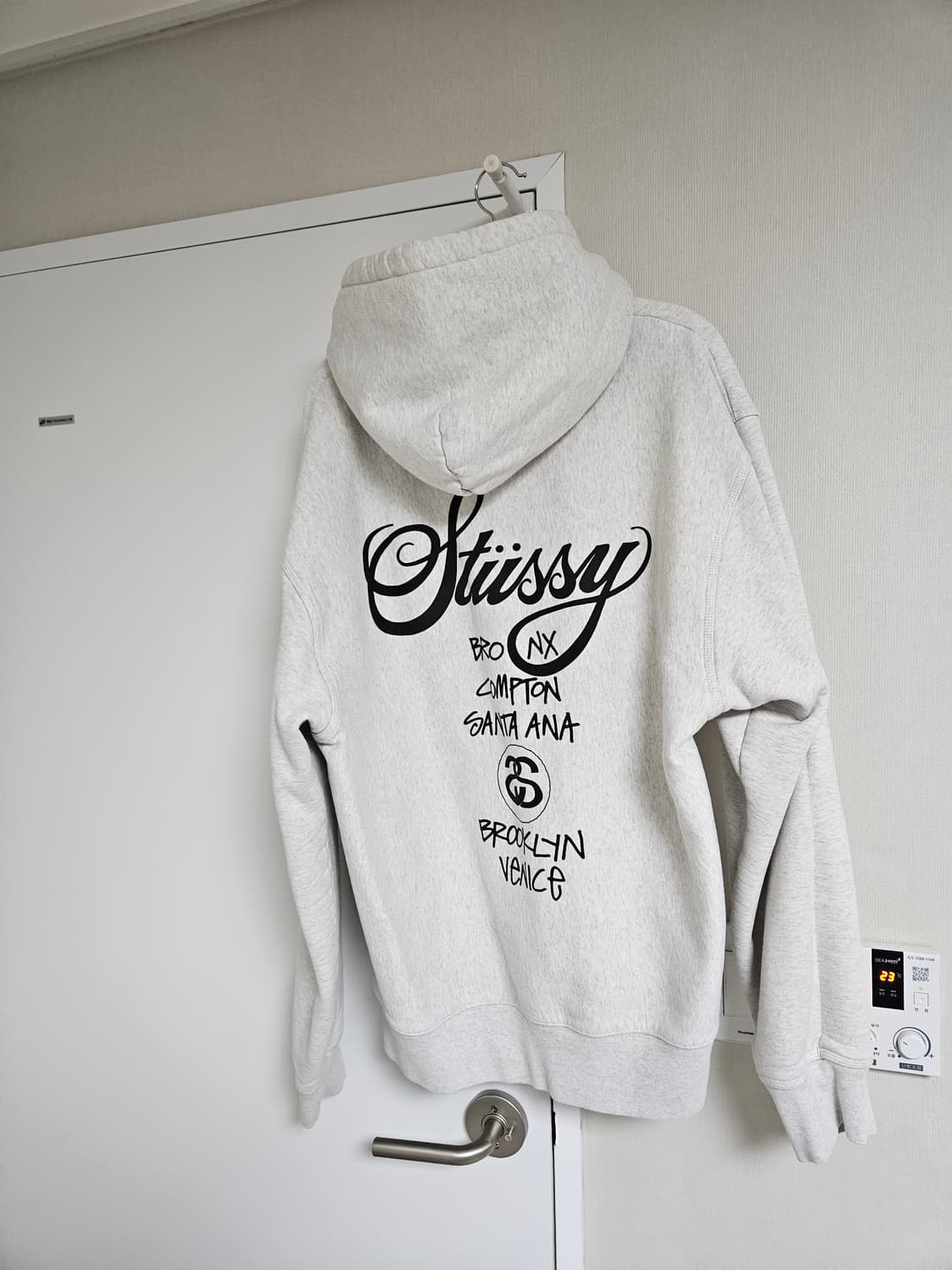 스투시 월드투어 후드 애쉬 헤더 2022 XL 상품이미지4