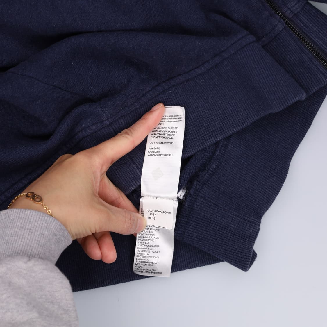 XS 캘빈클라인 여성 크롭 후드집업 0414H1 상품이미지4