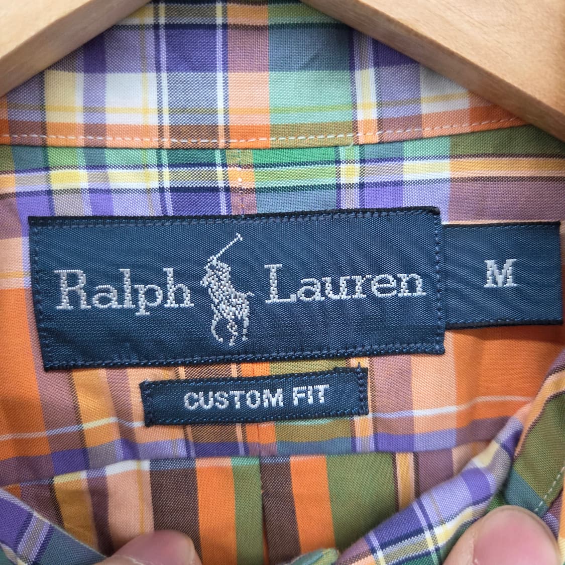 폴로 랄프로렌 오렌지 체크 긴팔 셔츠 남m 상품이미지4