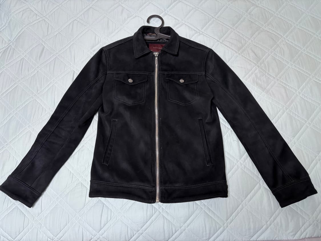 자라 스웨이드 집업 블루종 벨벳 자켓 상품이미지1