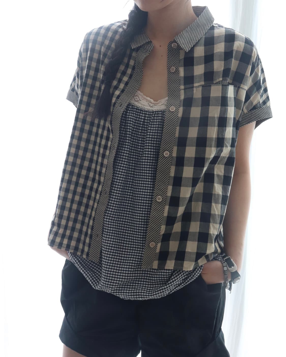 [HUG Ō WäR] Check Lace Camisole Blouse 상품이미지8